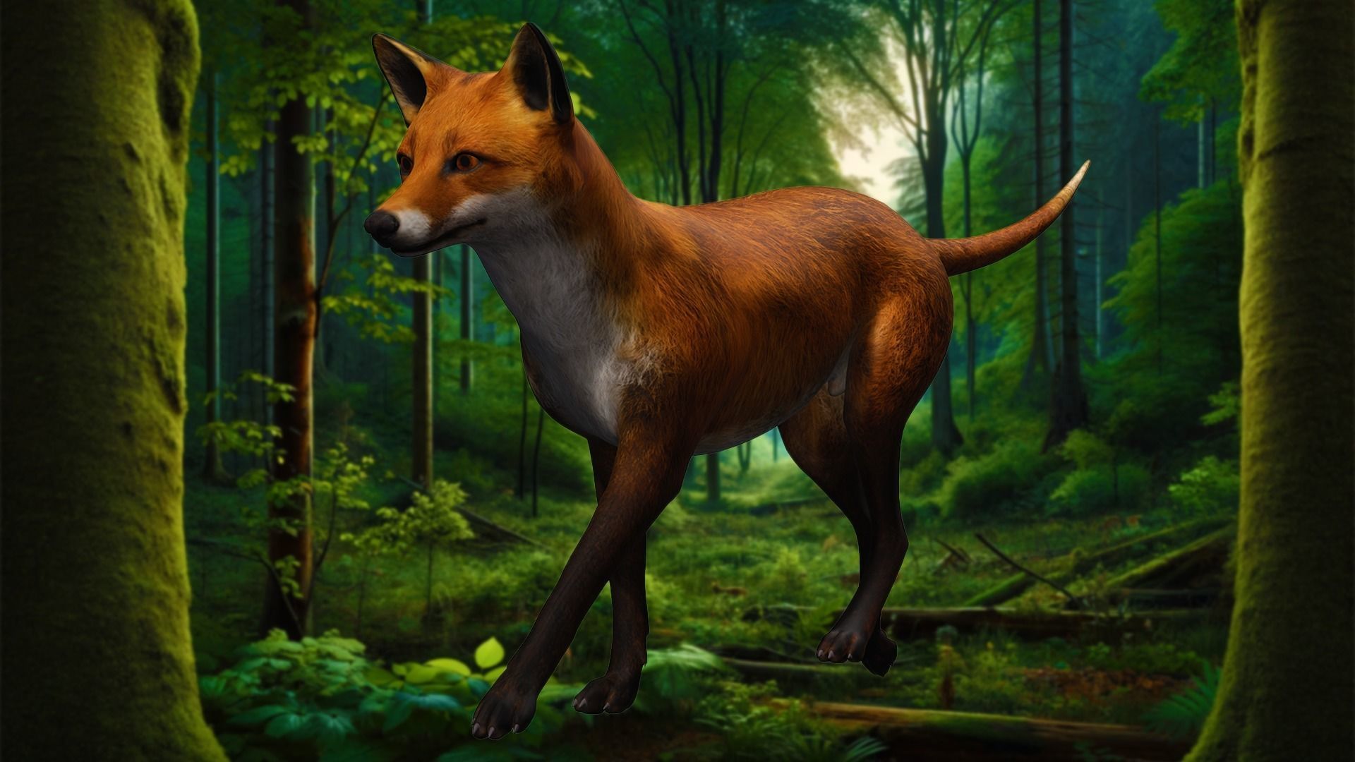 Fox Majestic Wilderness Wolf Nubis 3D Low poly Animal Model Low-poly 3D model_22