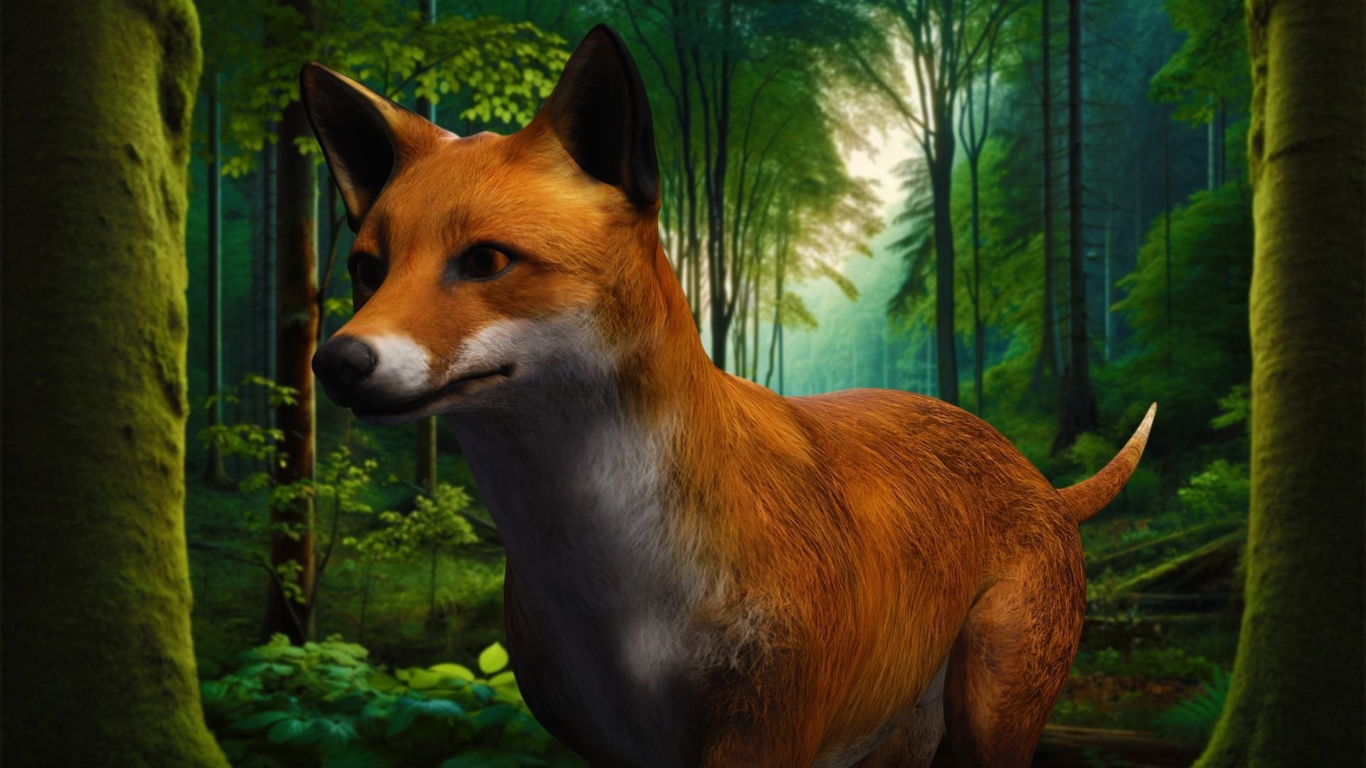 Fox Majestic Wilderness Wolf Nubis 3D Low poly Animal Model Low-poly 3D model_17