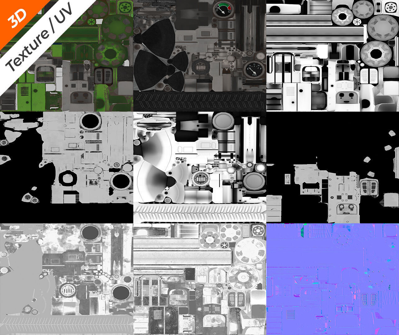 Tractor  Low-poly 3D model_14