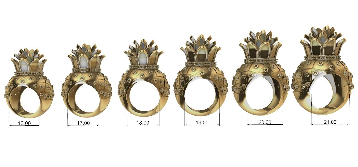 Pineapple Ring - Abacaxi 3D print model_3