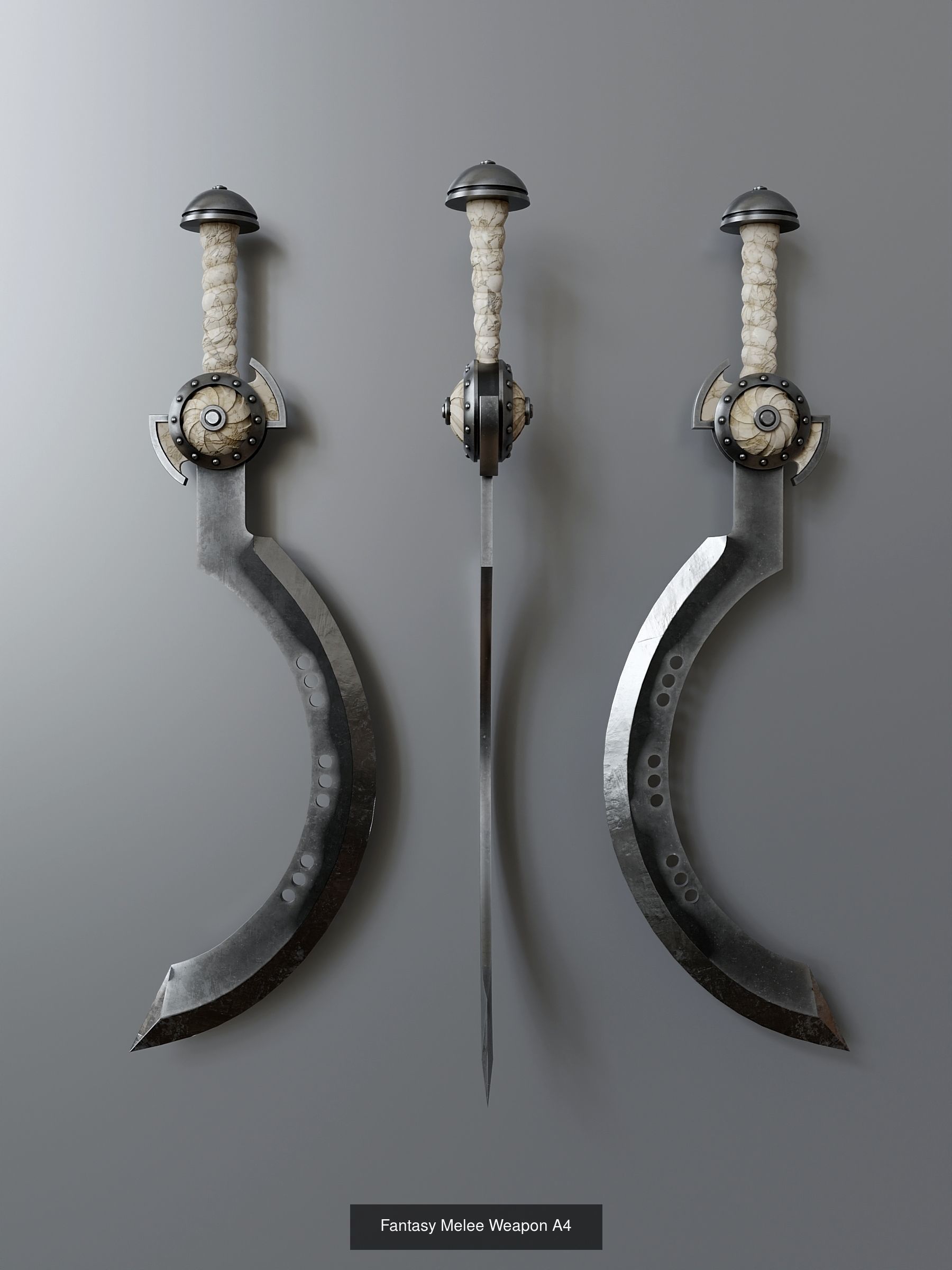 Melee weapons set in fantasy style 3D Model Collection_4