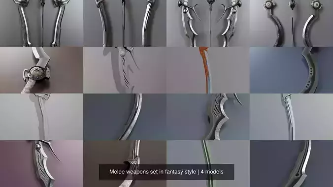 Melee weapons set in fantasy style