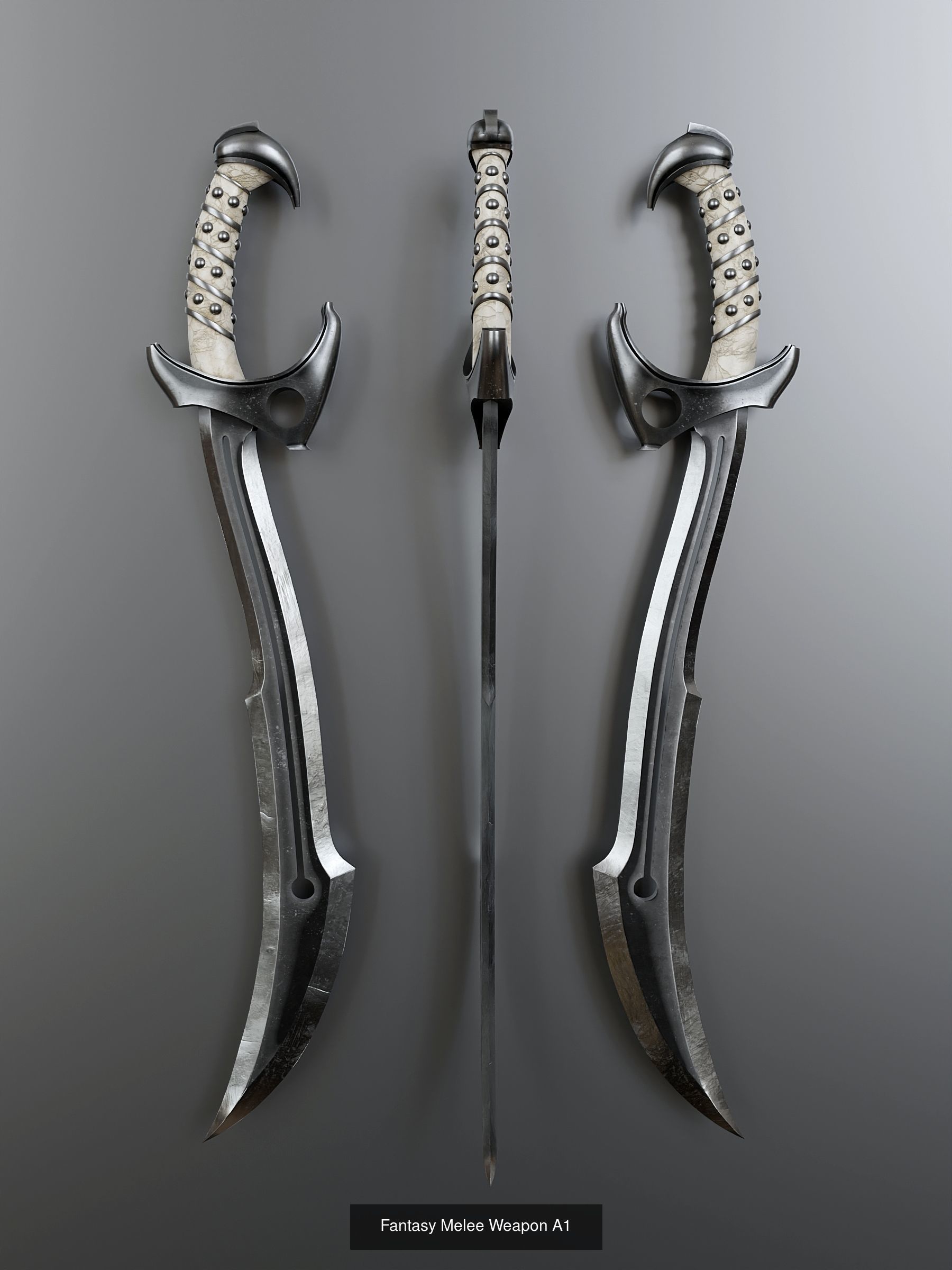 Melee weapons set in fantasy style 3D Model Collection_1