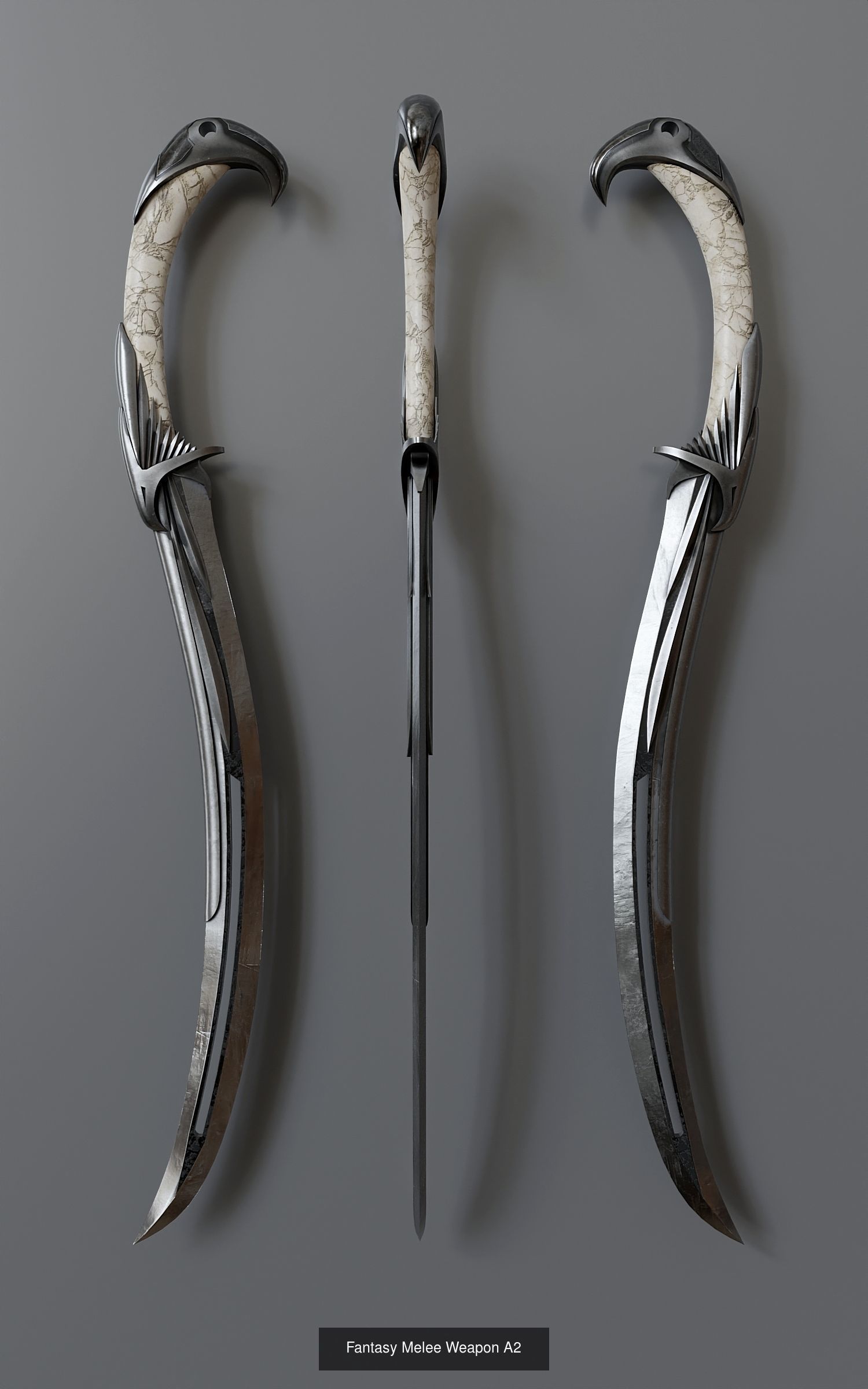 Melee weapons set in fantasy style 3D Model Collection_2