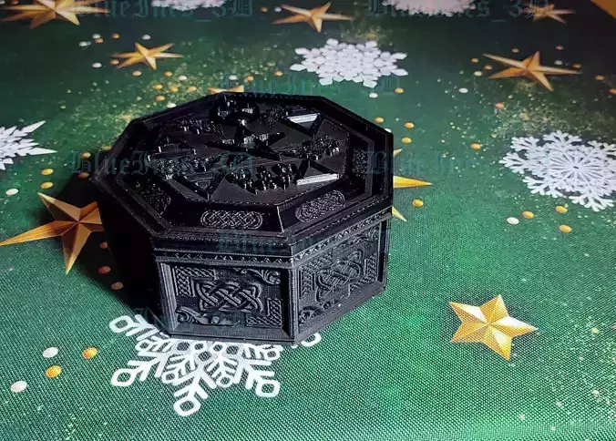 CELTIC SLAVIC PAGAN WICCA BOX WITH 5 ELEMENTALS 3D print model