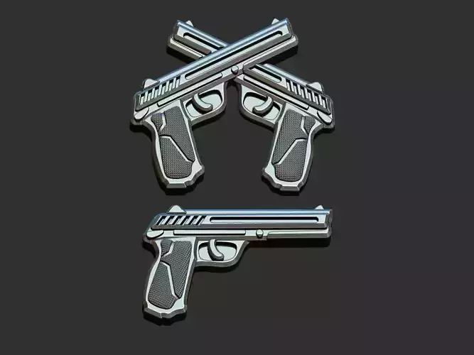 Pistols Relief 3D print model