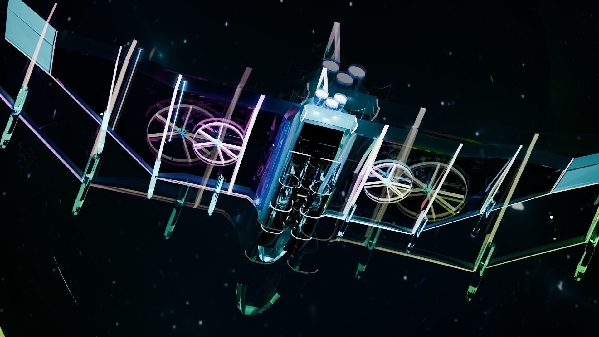 SpaceShip Low-poly 3D model_9