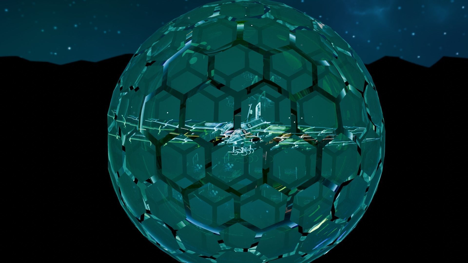 SpaceShip Low-poly 3D model_4