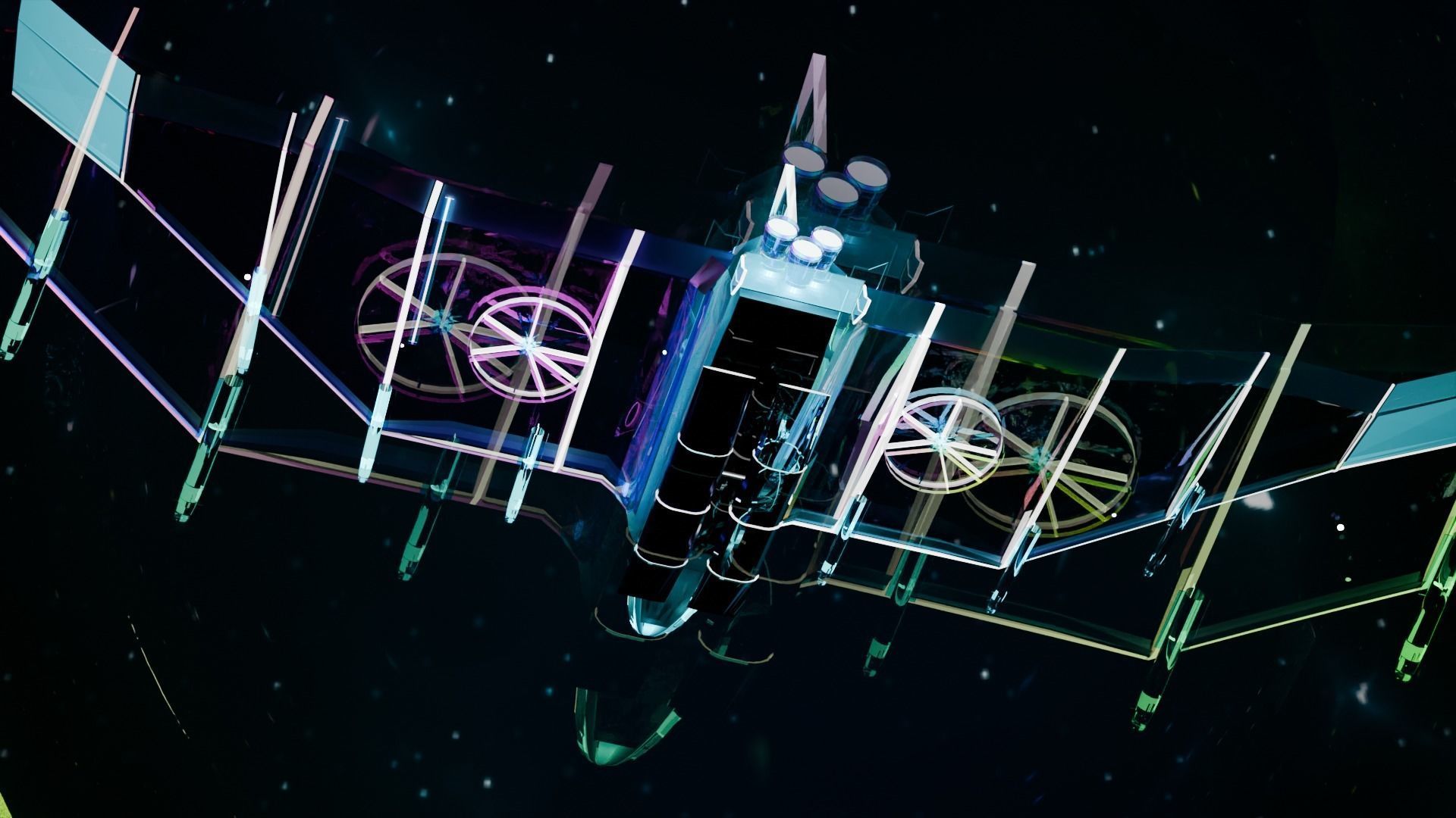 SpaceShip Low-poly 3D model_8