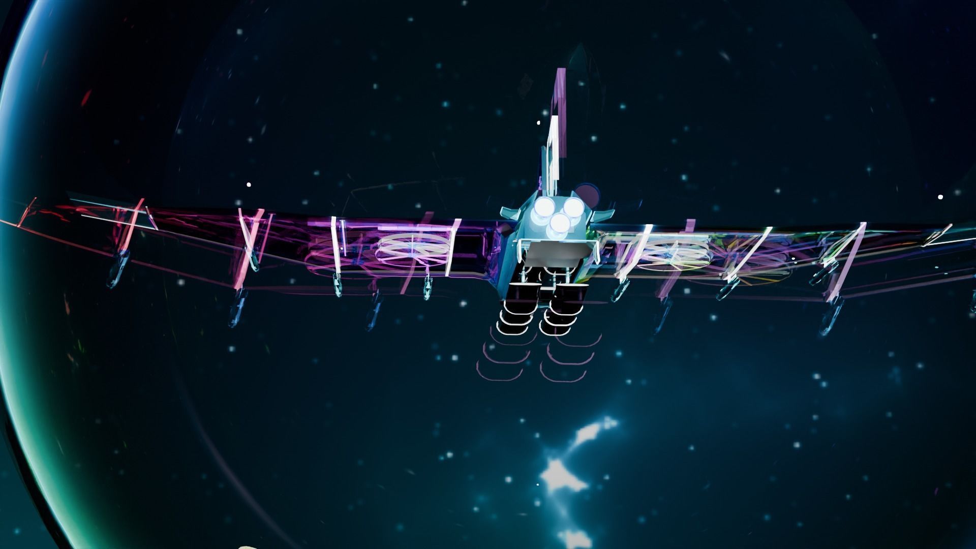 SpaceShip Low-poly 3D model_7