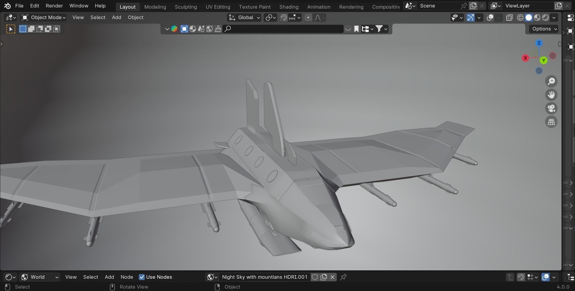 SpaceShip Low-poly 3D model_12