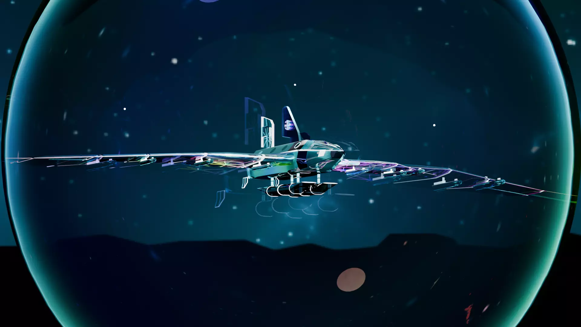 SpaceShip Low-poly 3D model_0