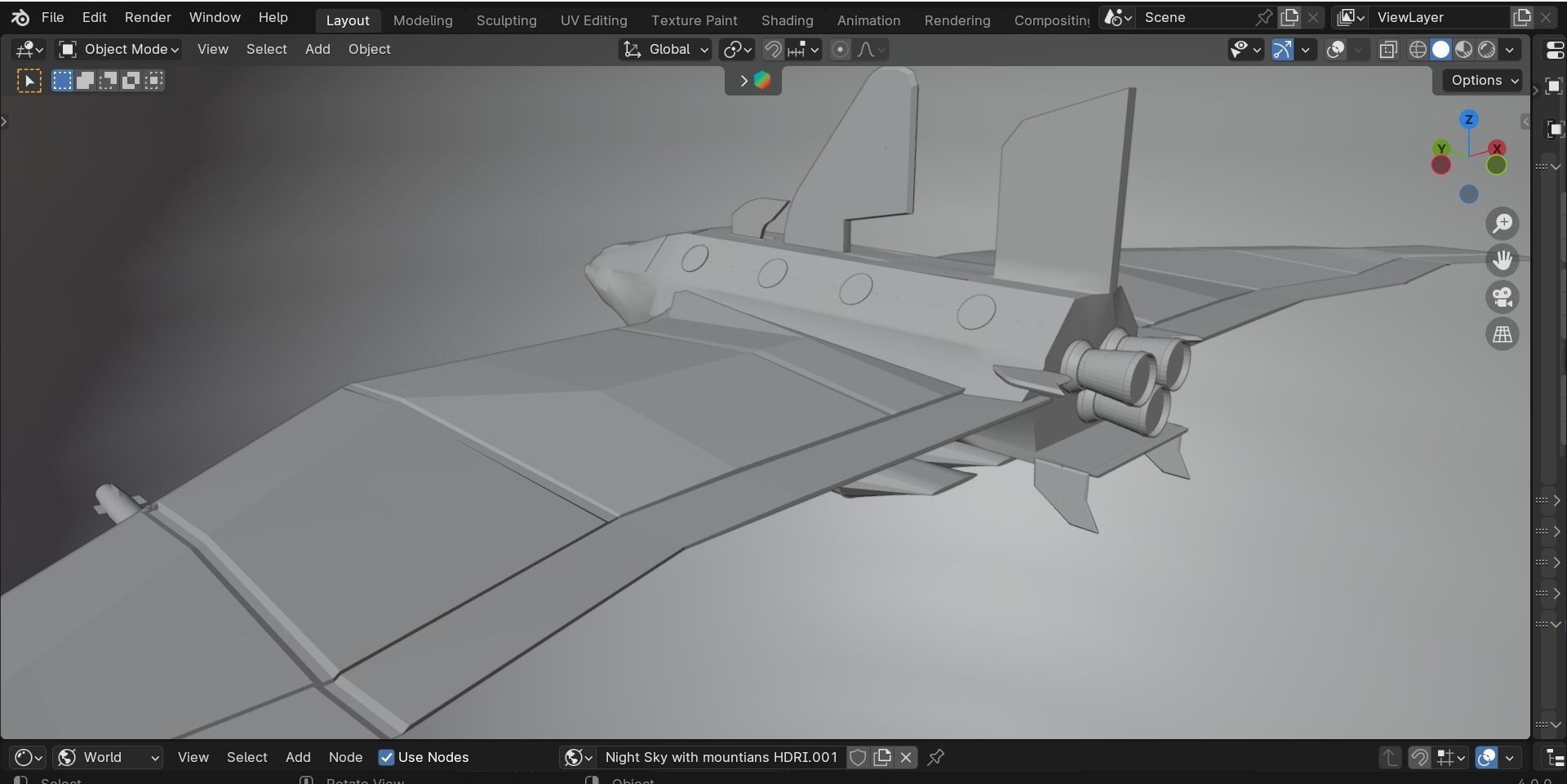 SpaceShip Low-poly 3D model_13