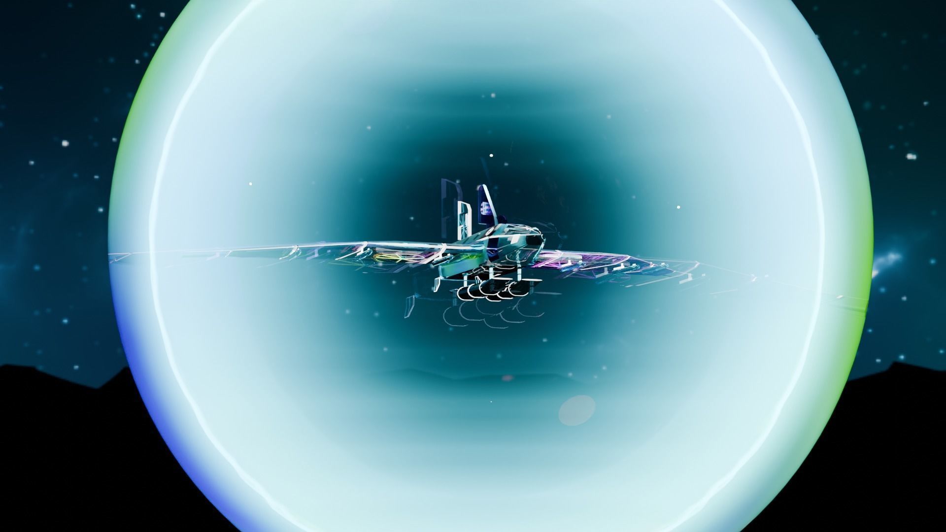 SpaceShip Low-poly 3D model_2