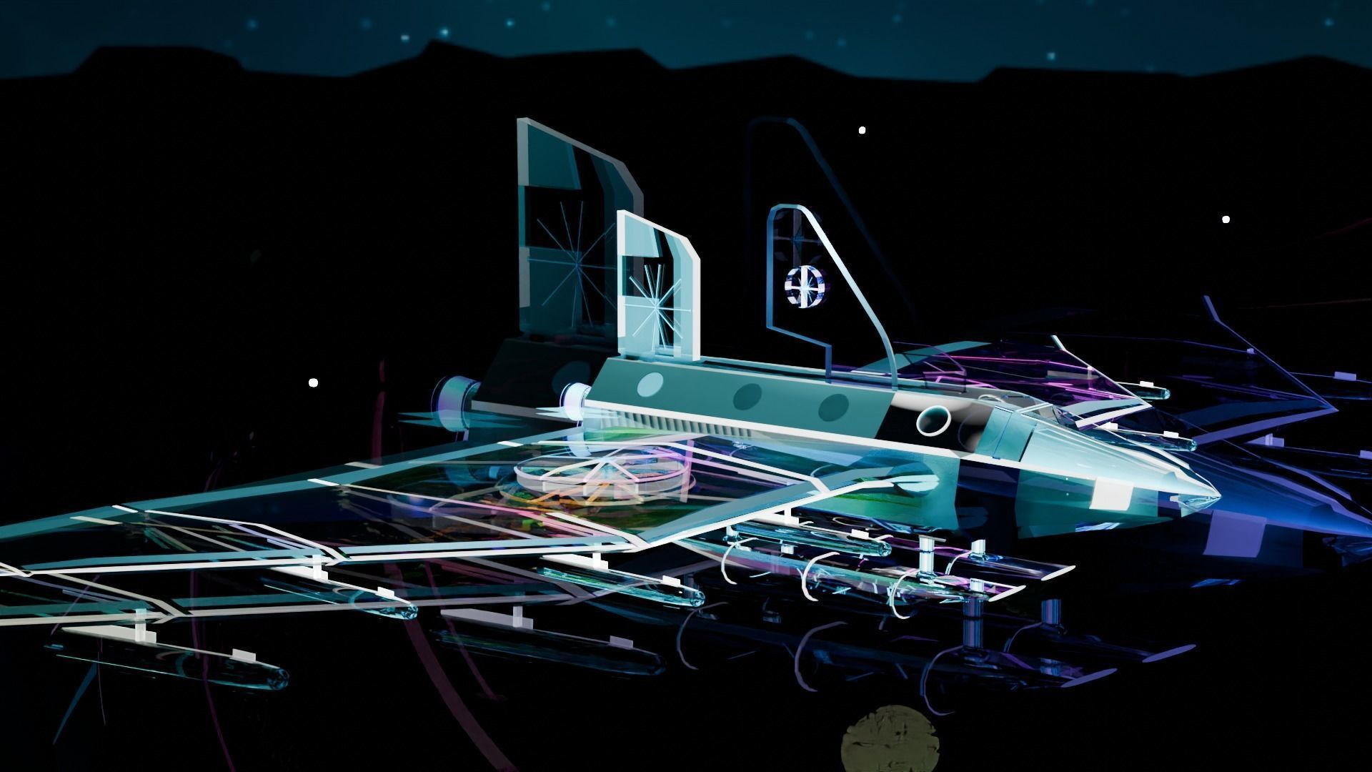 SpaceShip Low-poly 3D model_11