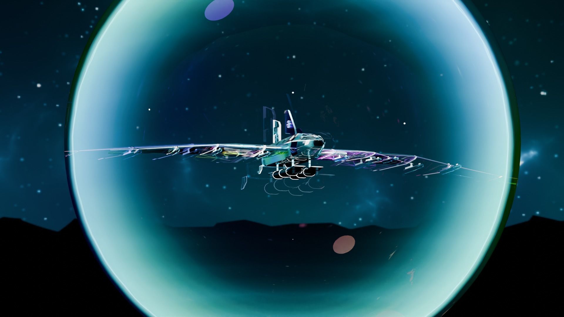 SpaceShip Low-poly 3D model_3