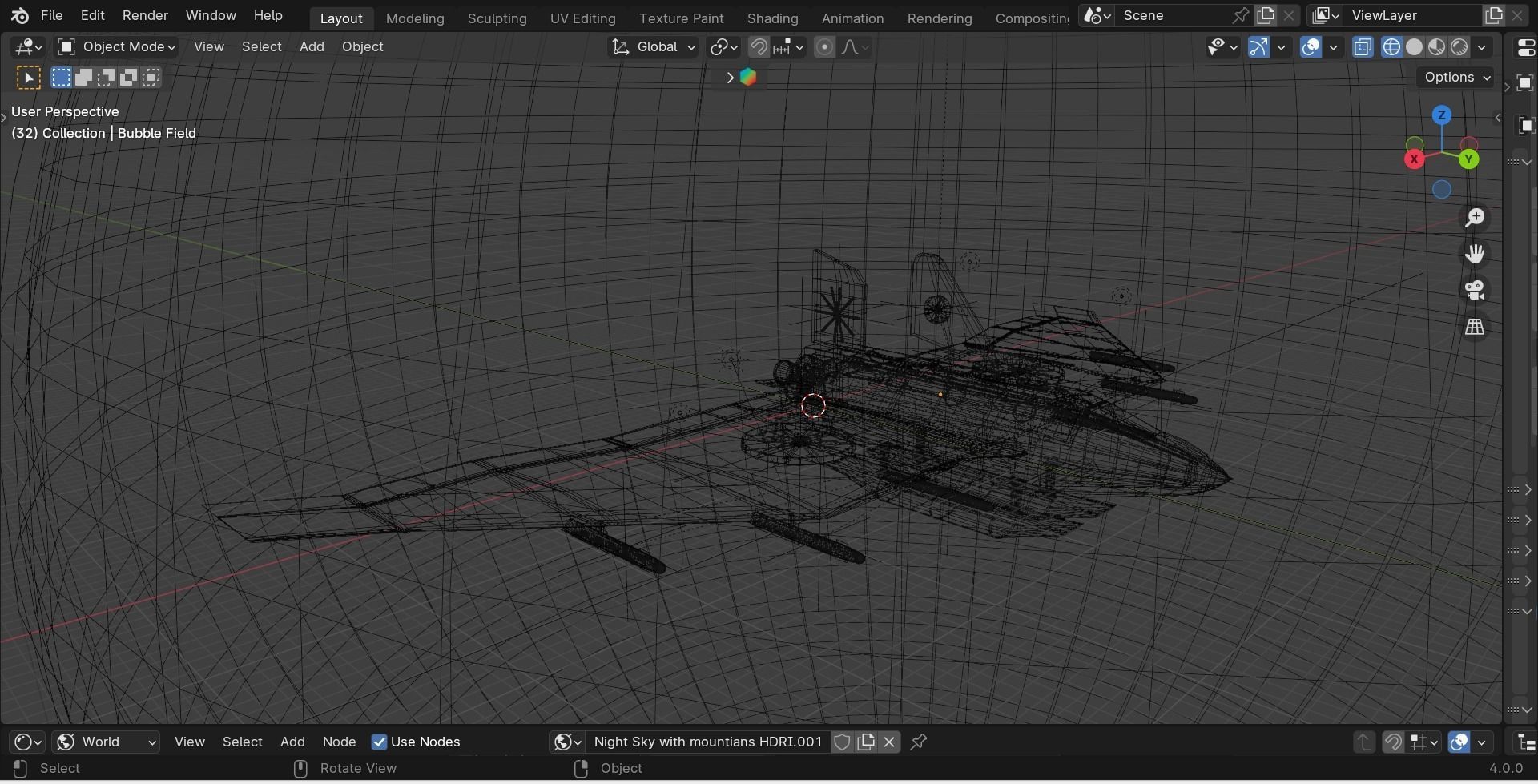SpaceShip Low-poly 3D model_17