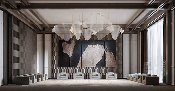 Chinese reception room style New 3D model