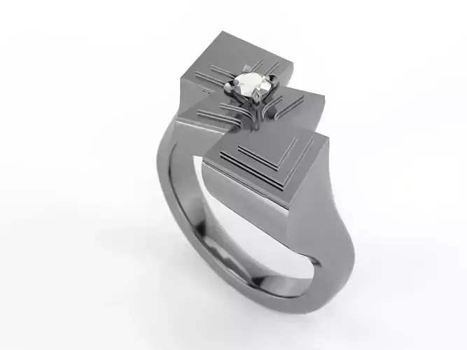 ladies diamond zig zag ring size 7