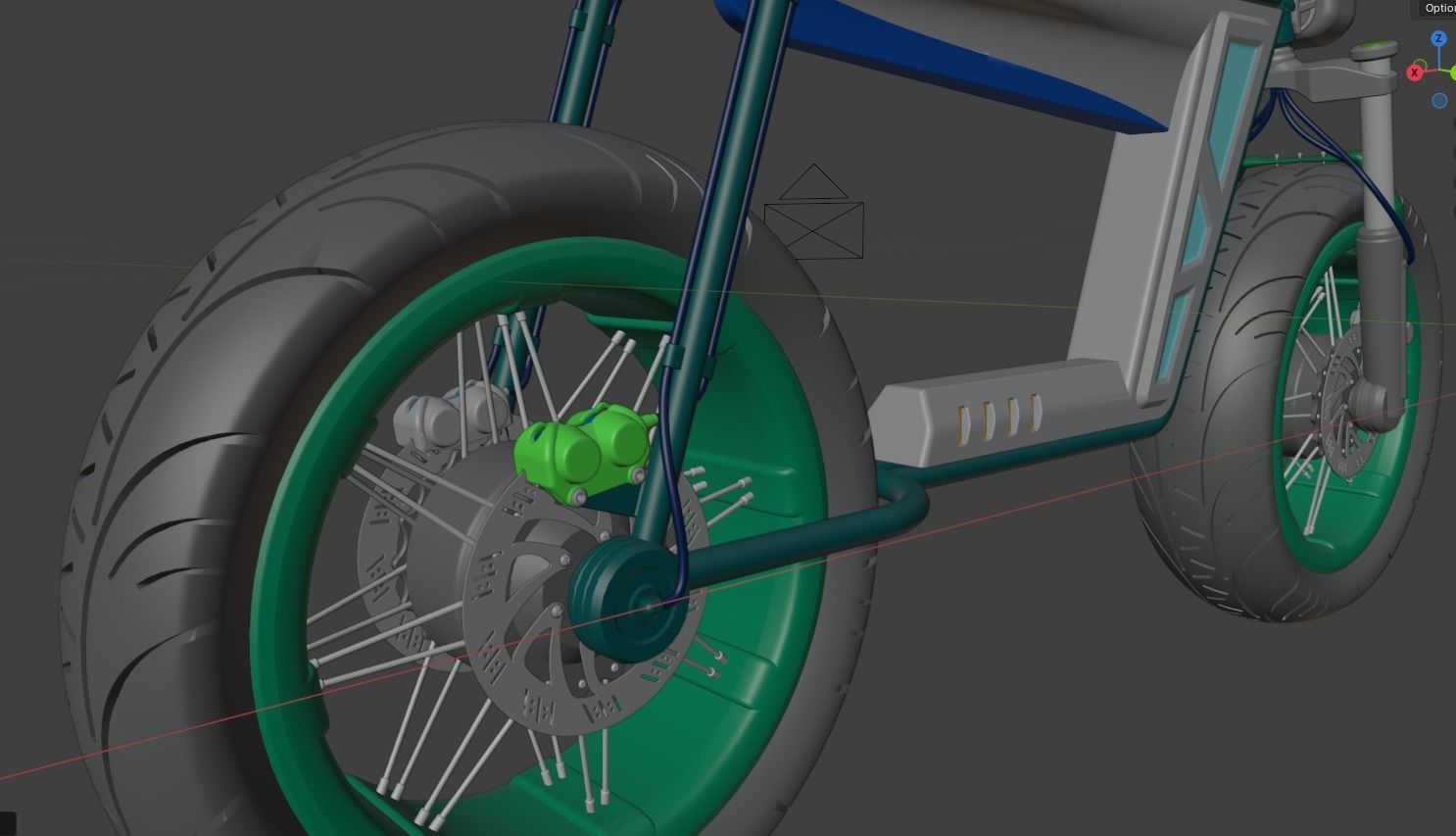 Electric Motorcycle 3D model_5