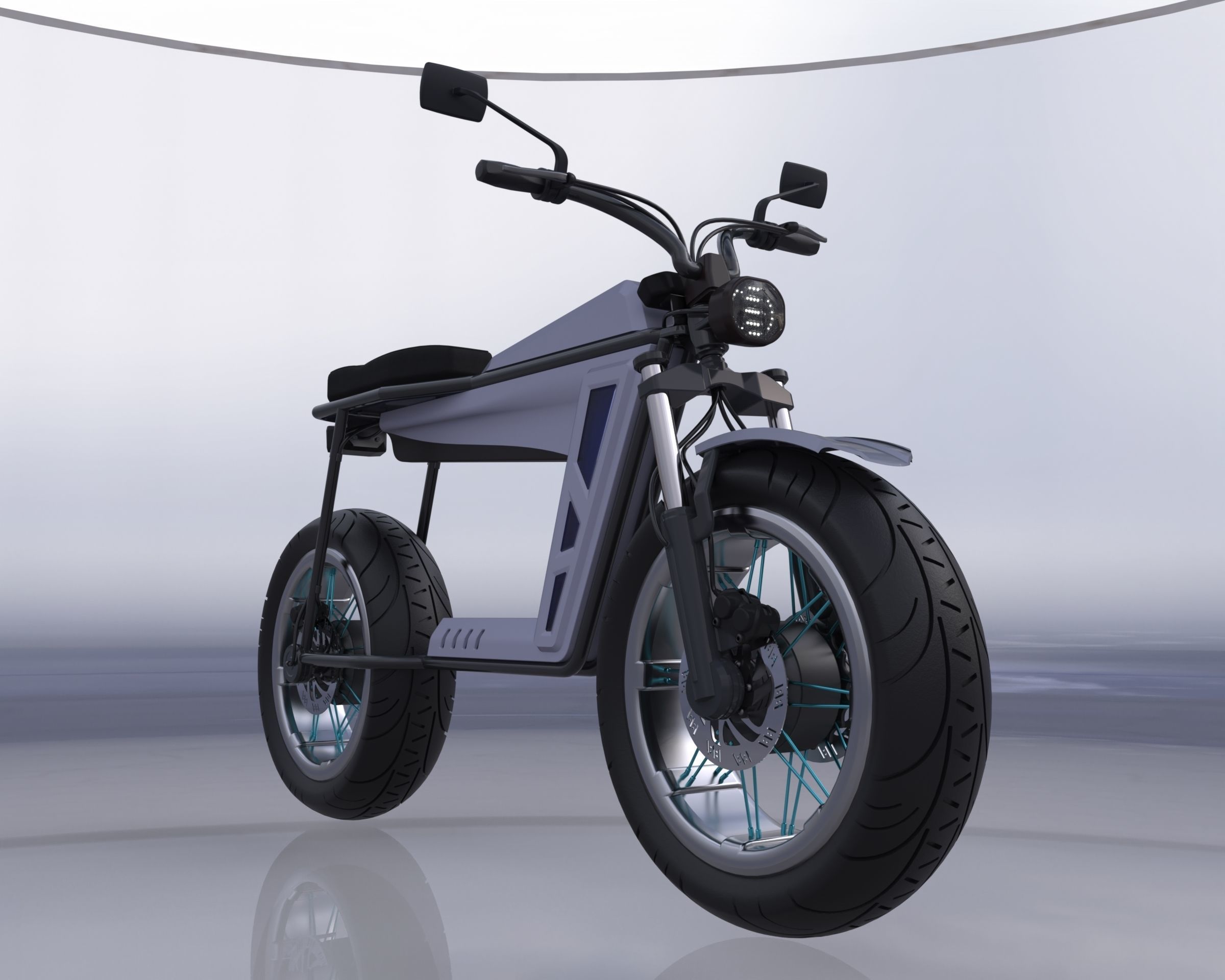 Electric Motorcycle 3D model_21