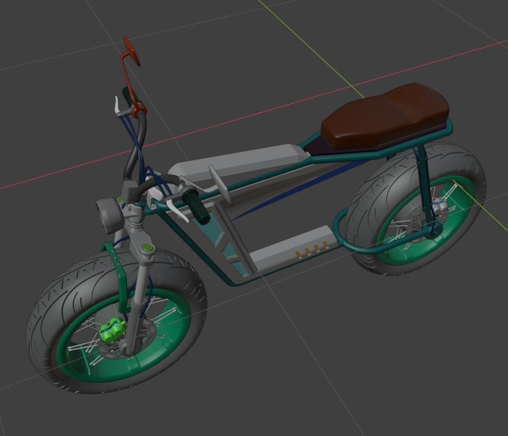 Electric Motorcycle 3D model_7