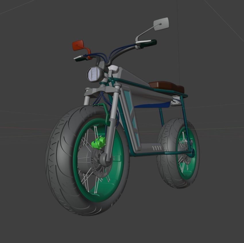 Electric Motorcycle 3D model_3