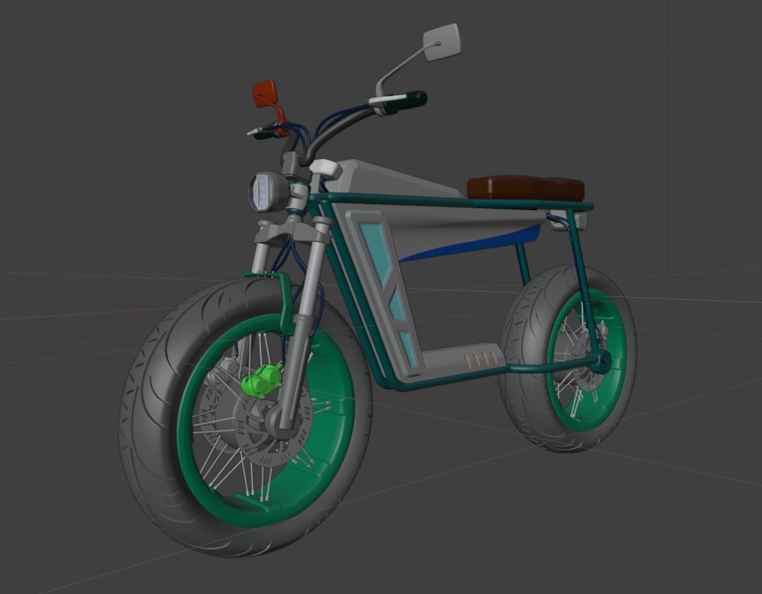Electric Motorcycle 3D model_1
