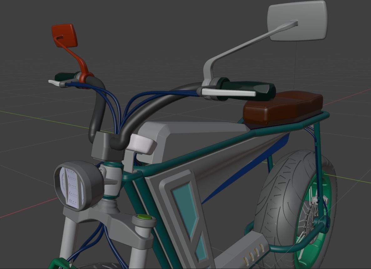Electric Motorcycle 3D model_8