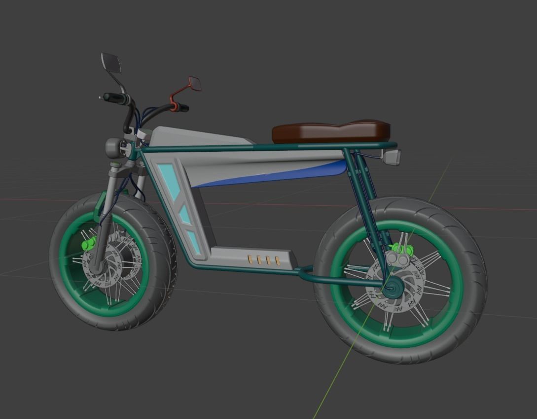 Electric Motorcycle 3D model_2