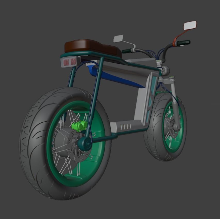 Electric Motorcycle 3D model_4