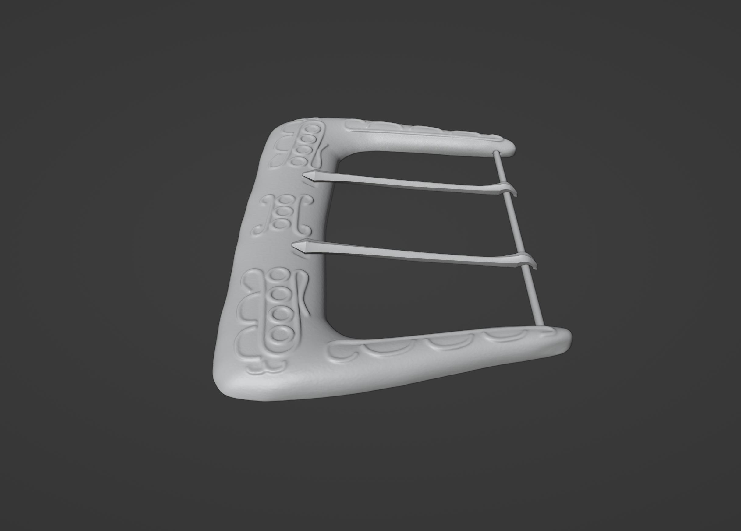 Santa Clause Belt Buckle 3D print model_5