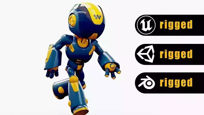 TOY BOT HUMOND Rigged for Unreal Engine - Unity - MIXAMO  3D model