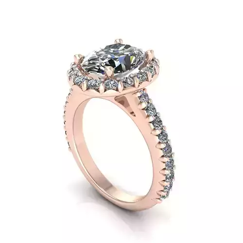 Side-stone Diamond Wedding Ring R6 3D print model