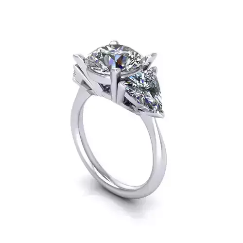 Three-stone Diamond Wedding Ring R3