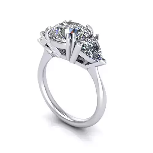 Three-stone Diamond Wedding Ring R1