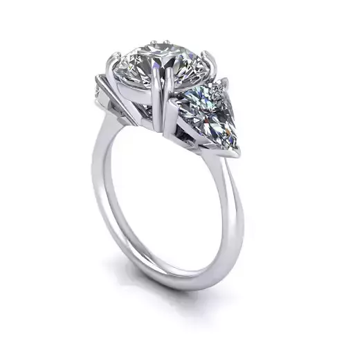 Three-stone Diamond Engagement Ring