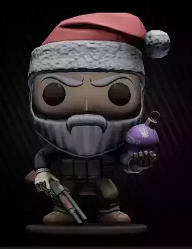 Funko pop santa figurine from the game Escape from Tarkov 3D print model