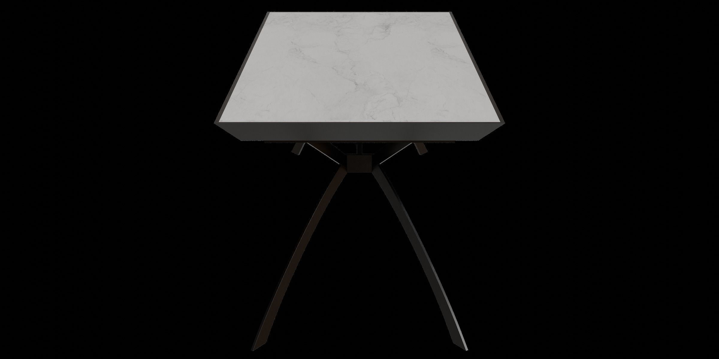 Black Metal White Marble Simple Table Low-poly 3D model_10