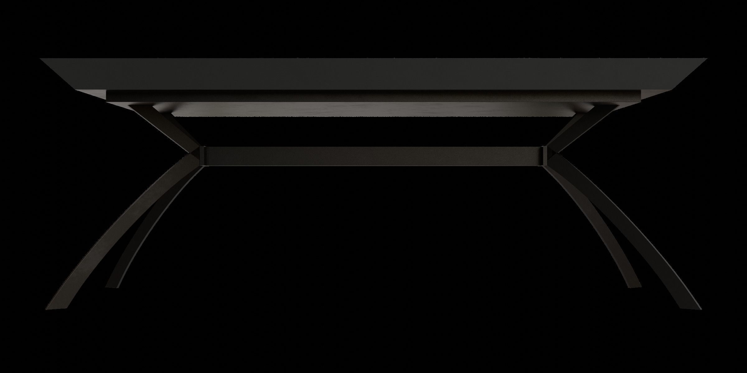 Black Metal White Marble Simple Table Low-poly 3D model_4