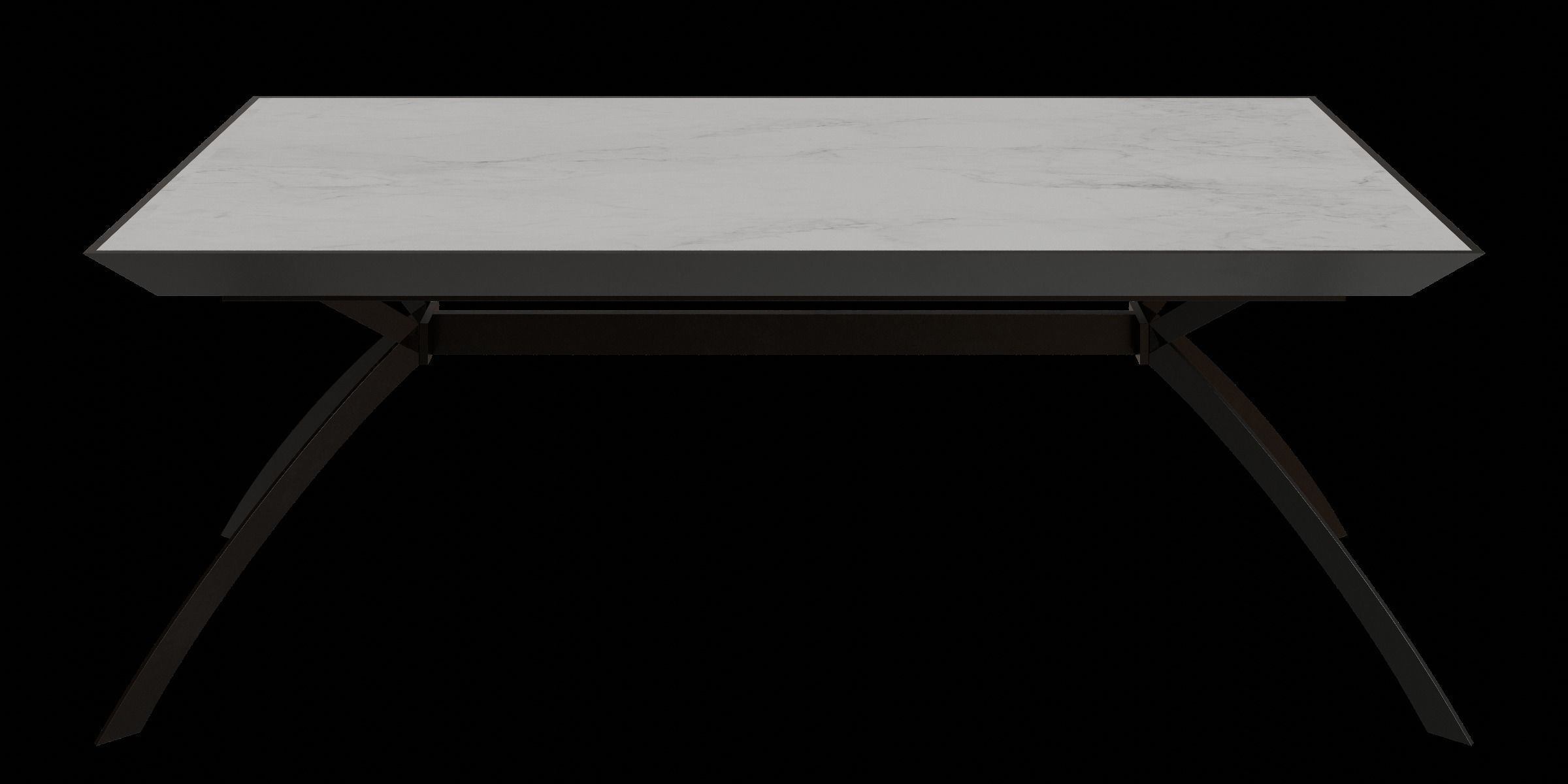 Black Metal White Marble Simple Table Low-poly 3D model_8