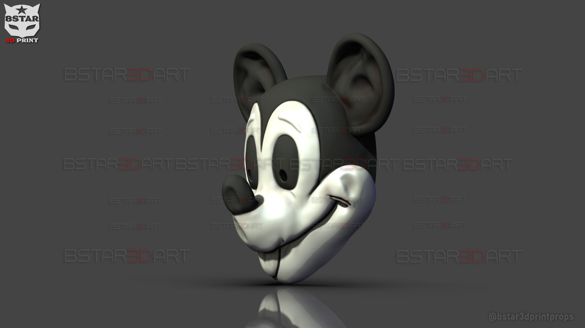 Mickey Mouse Trap Mask - Halloween Cosplay 3D print model_17