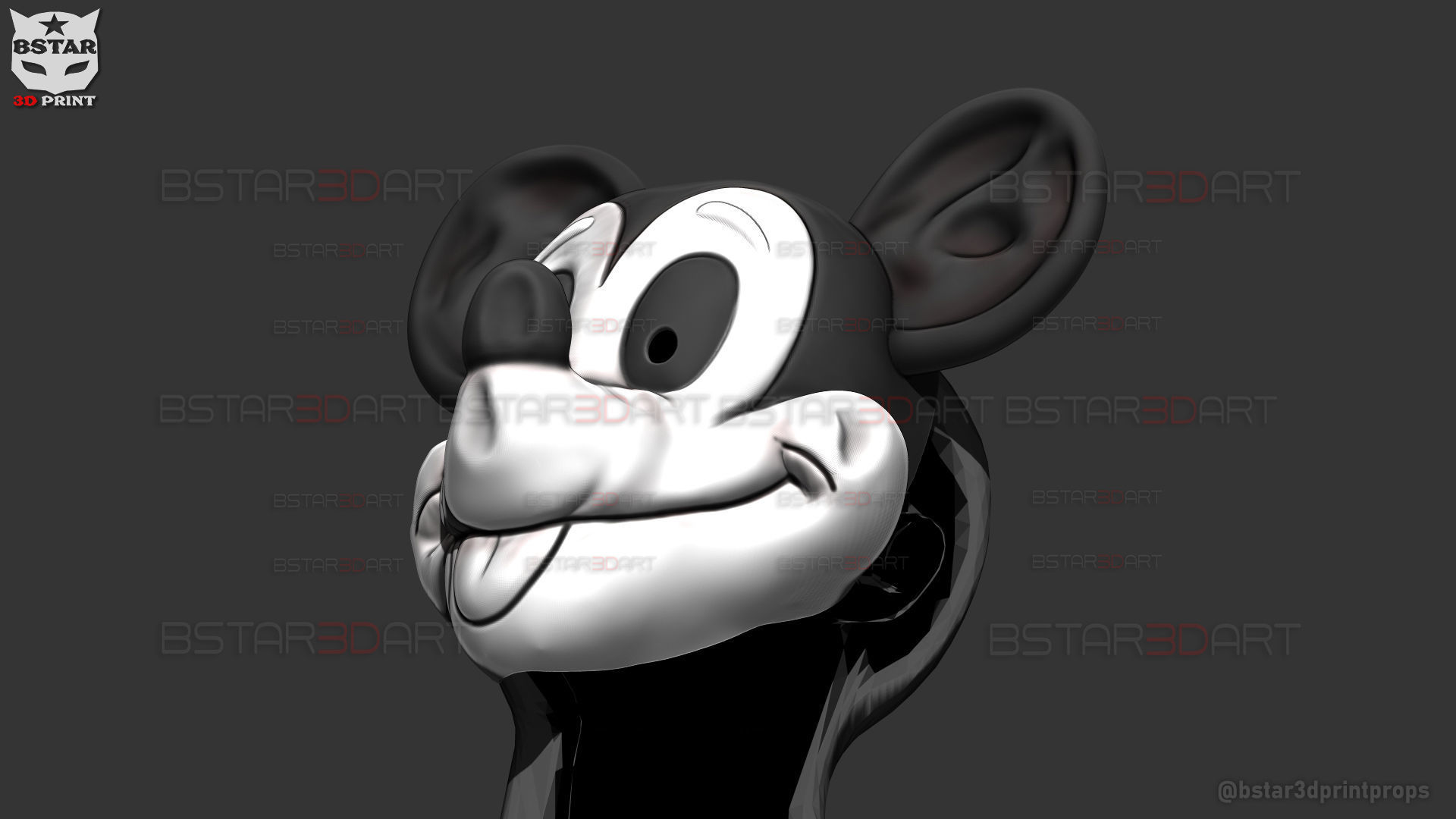Mickey Mouse Trap Mask - Halloween Cosplay 3D print model_15