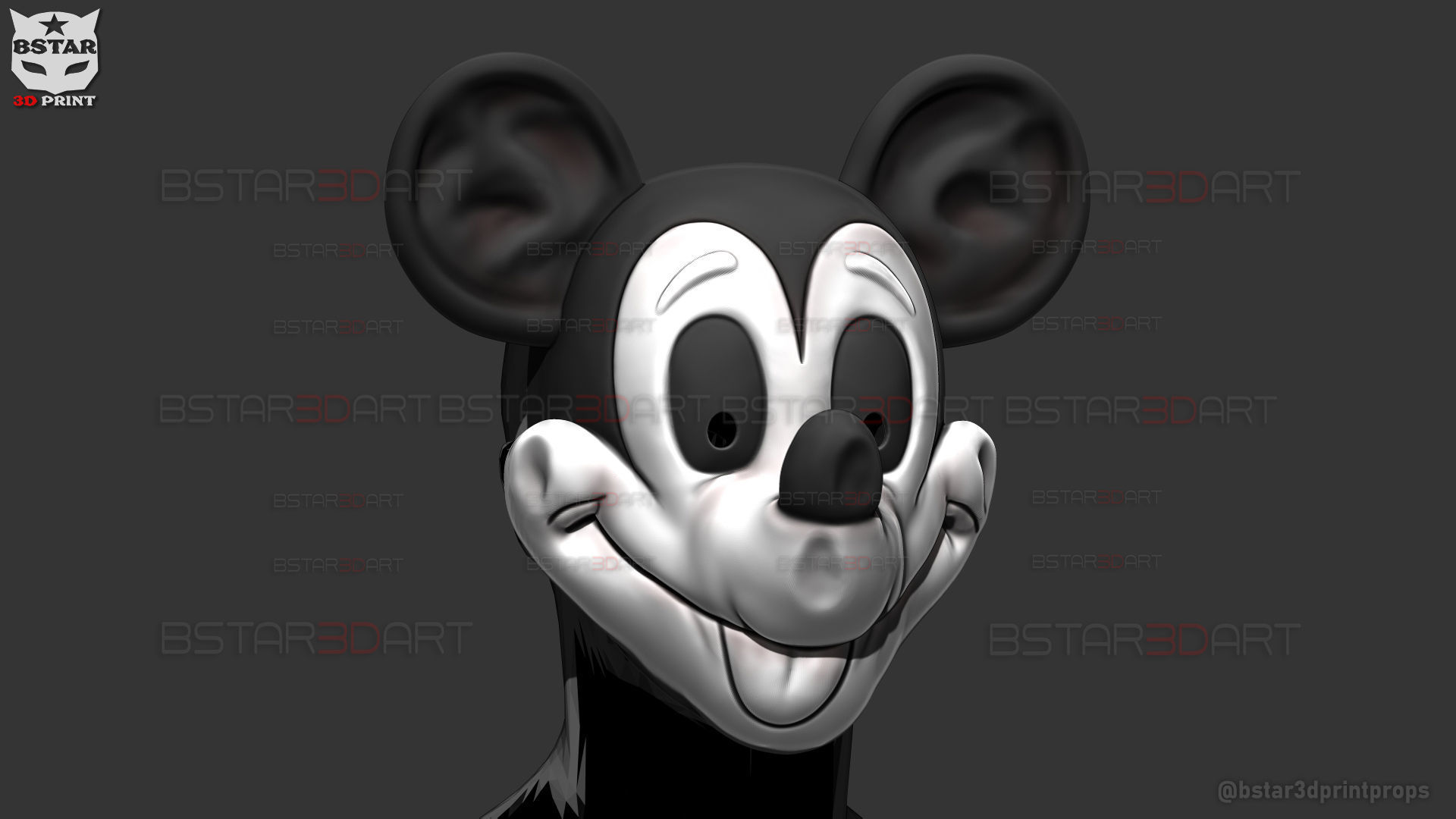 Mickey Mouse Trap Mask - Halloween Cosplay 3D print model_14