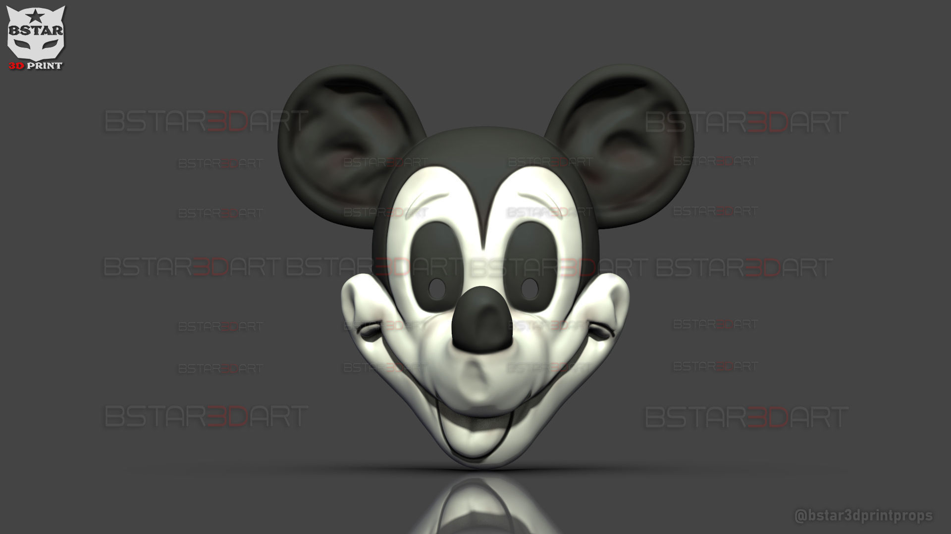 Mickey Mouse Trap Mask - Halloween Cosplay 3D print model_16