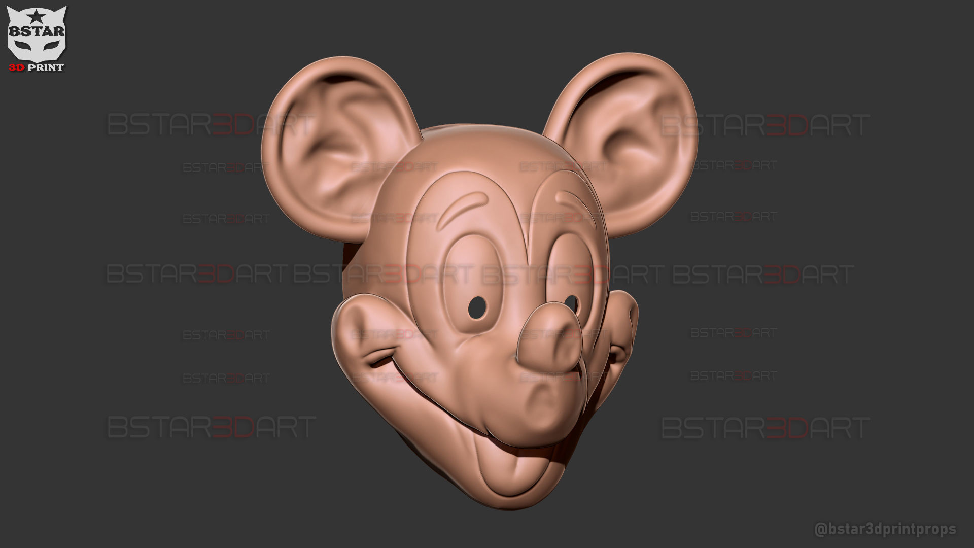 Mickey Mouse Trap Mask - Halloween Cosplay 3D print model_24