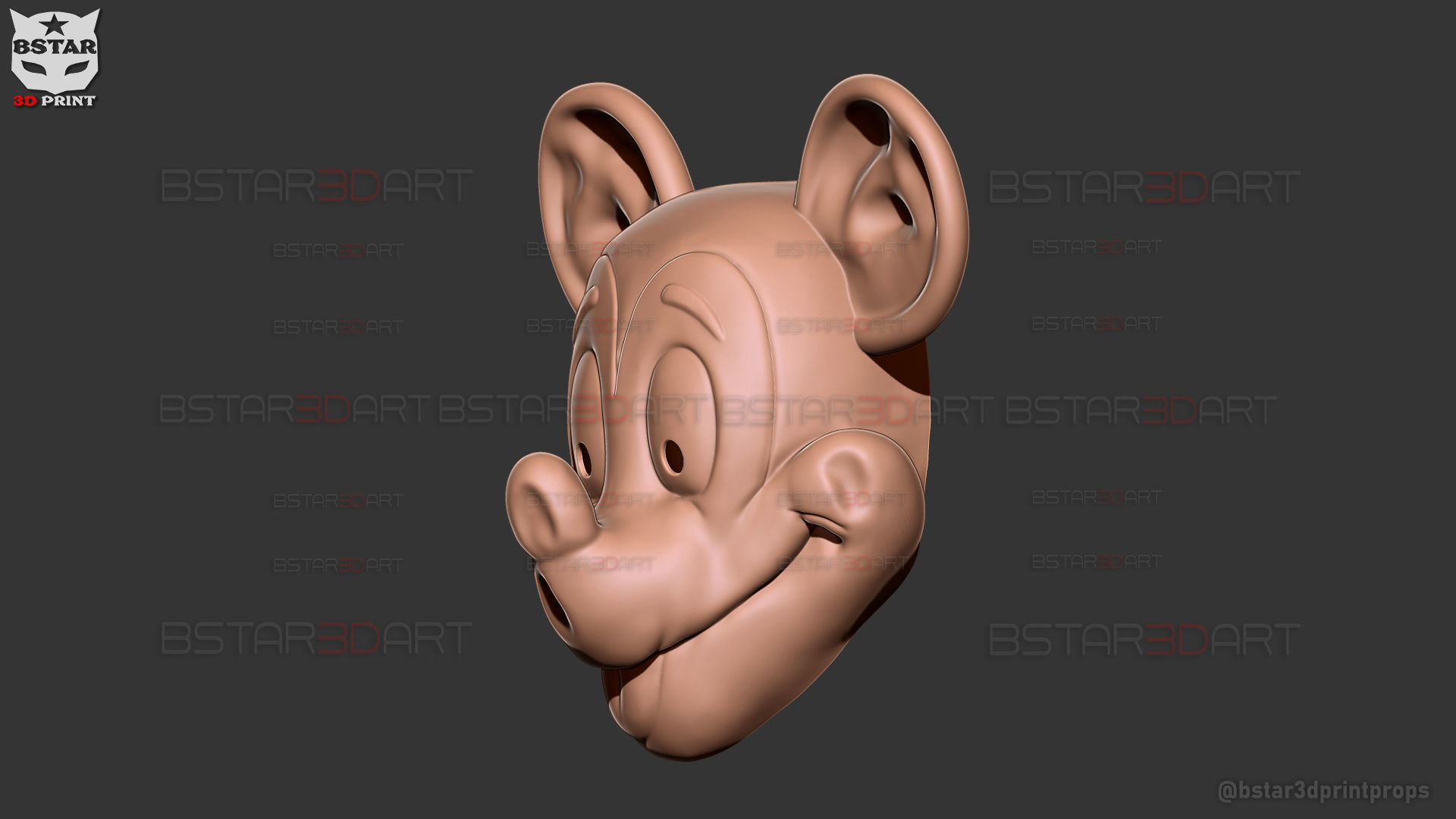 Mickey Mouse Trap Mask - Halloween Cosplay 3D print model_20