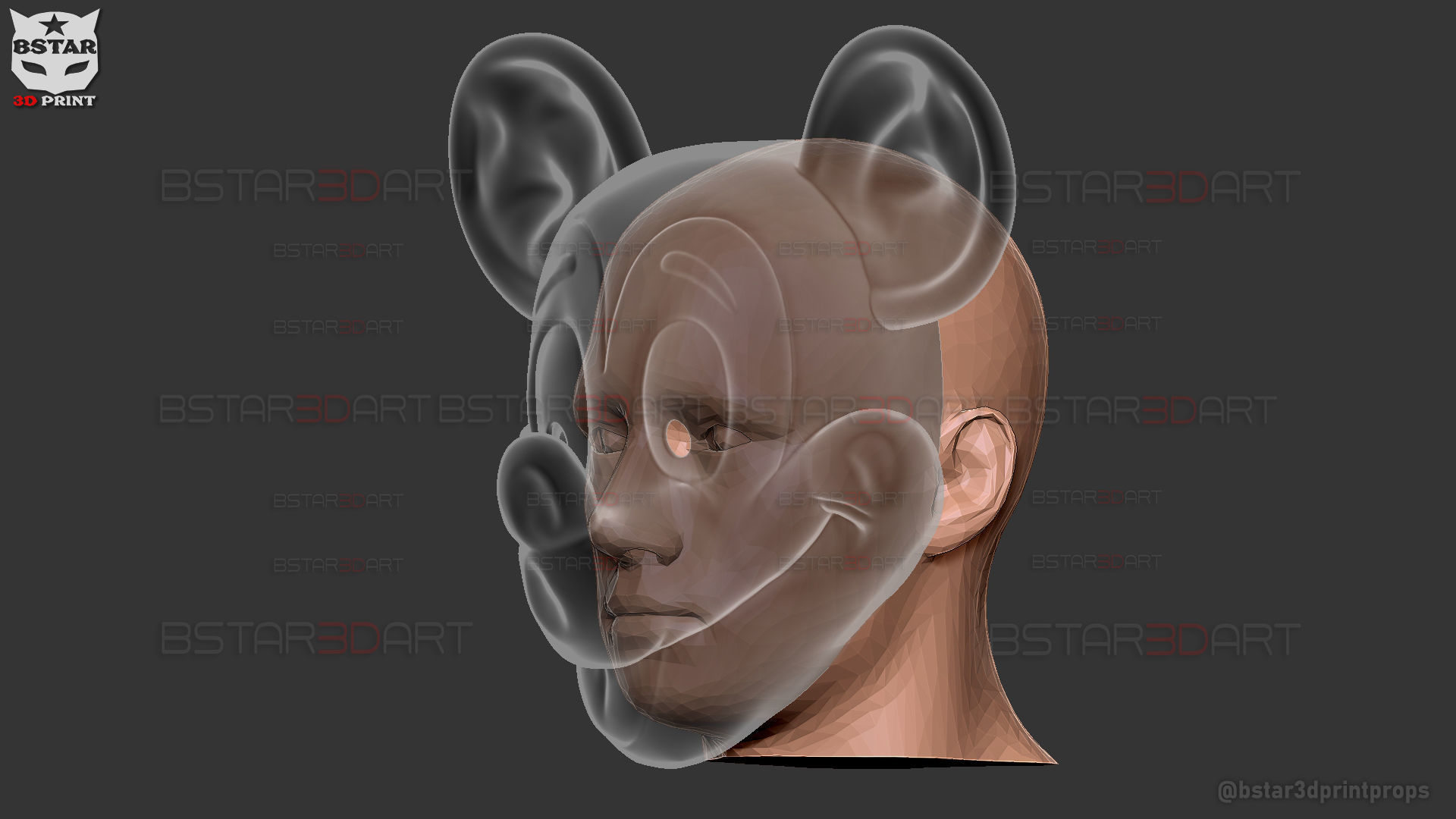Mickey Mouse Trap Mask - Halloween Cosplay 3D print model_28
