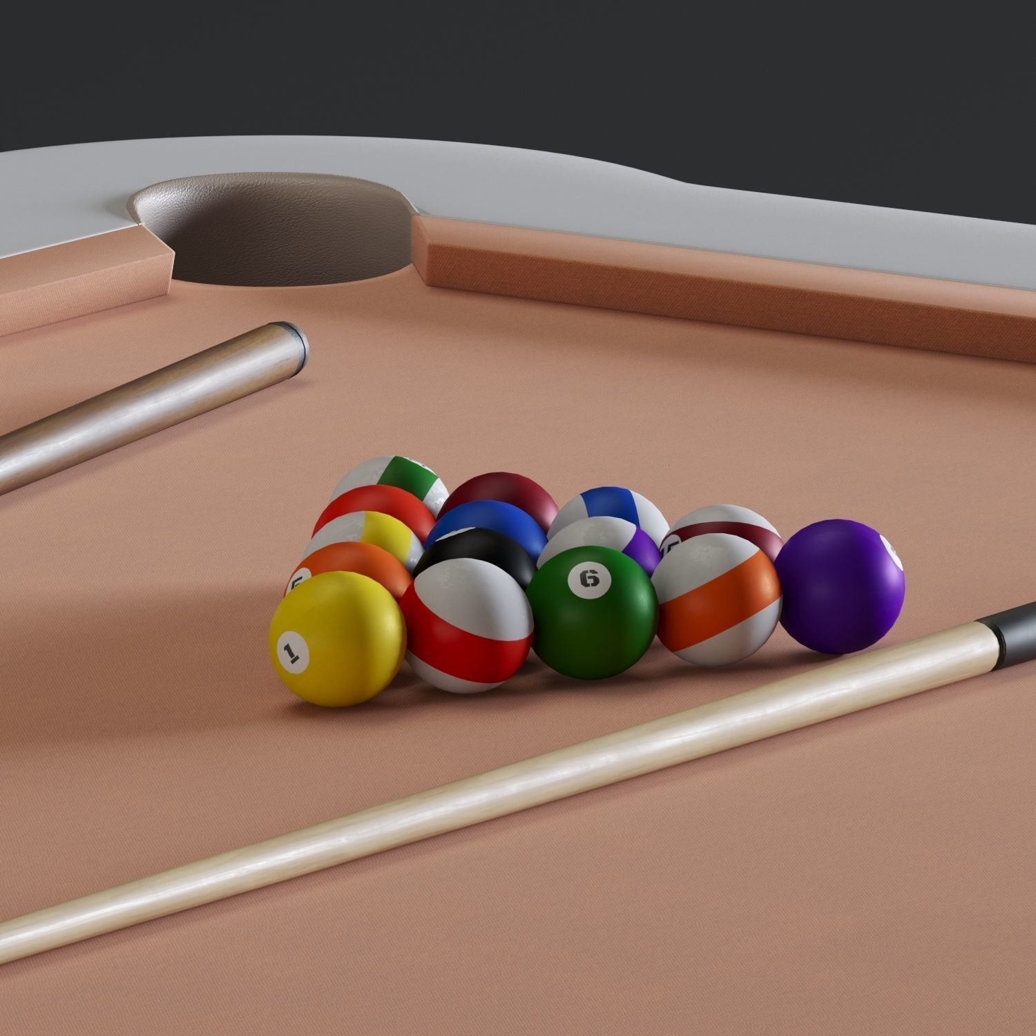 BILLIARD and  AIR HOCKEY TABLE 3D model_5