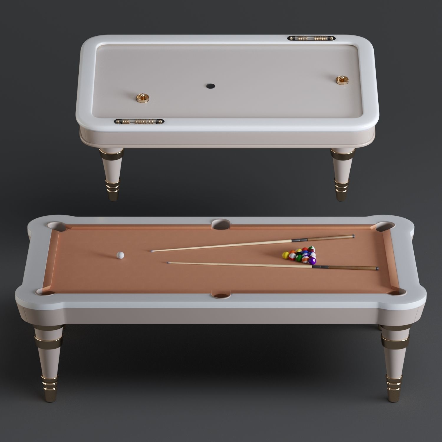BILLIARD and  AIR HOCKEY TABLE 3D model_1